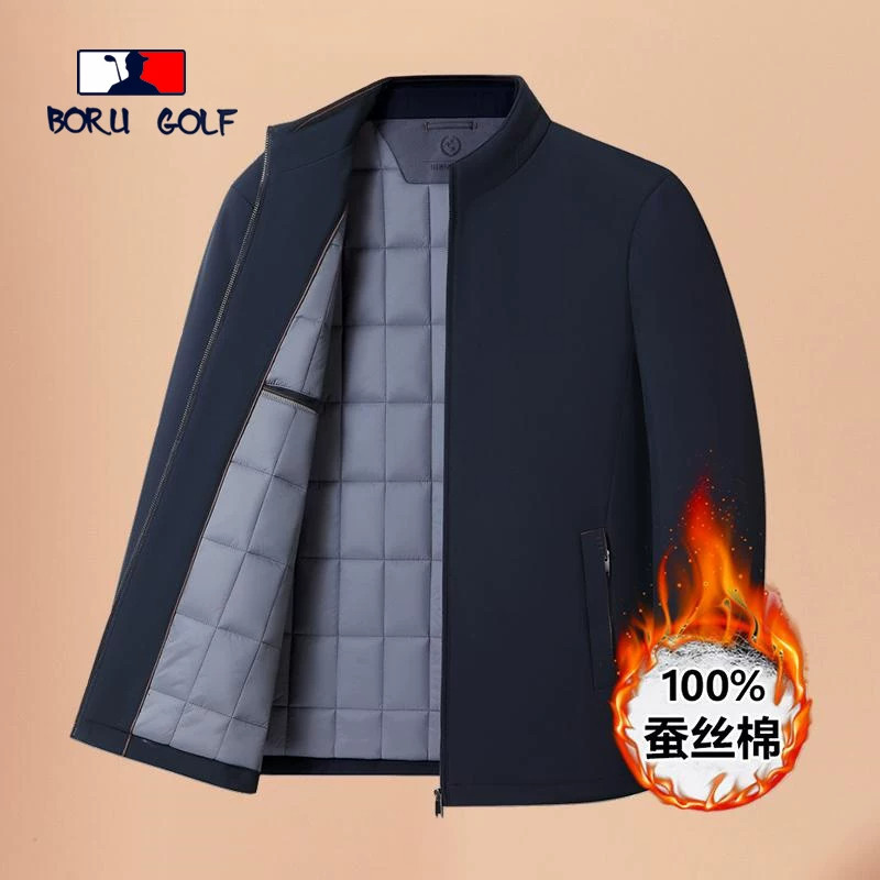 BORUGOLF秋冬季加厚保暖棉服男