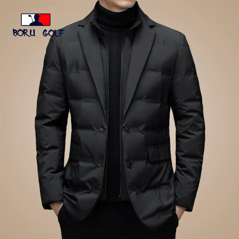 BORUGOLF羽绒西服男冬商务休闲