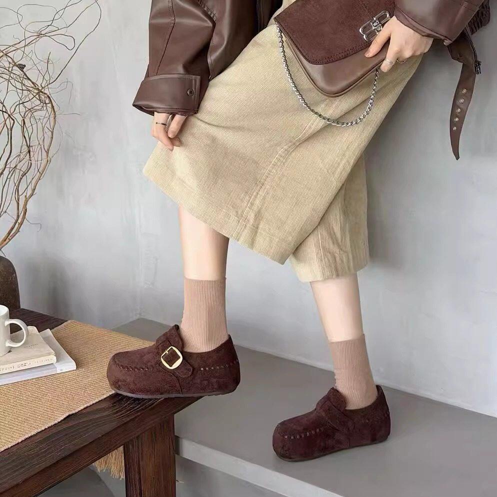 第一佳人女鞋勃肯鞋加毛25冬款女鞋时尚百搭舒适韩版潮鞋增高气质