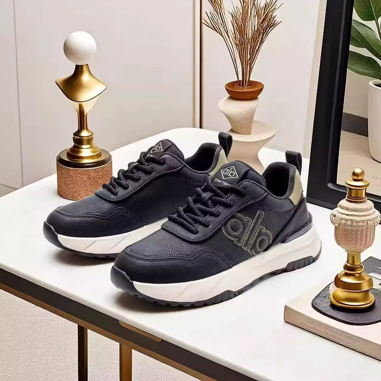 AJCINI男鞋2025冬款男鞋时尚百搭舒适潮鞋耐磨防滑轻底阿甘潮鞋