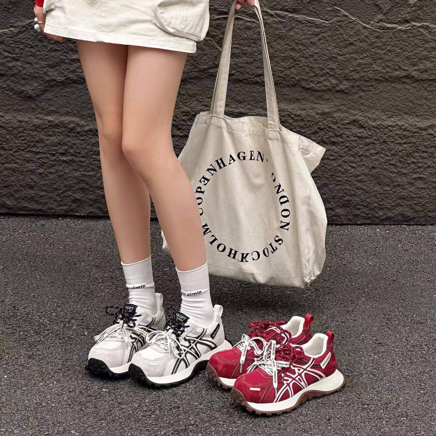 c女鞋单鞋26新款厚底休闲鞋老爹鞋皮网结合时尚百搭舒适潮鞋耐磨,女鞋,老爹鞋,淘宝优惠券,粉丝福利购,淘宝优惠卷