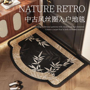 复古蹭土进门可裁剪地毯耐脏玄关脚垫 中古风入户丝圈地垫高端美式