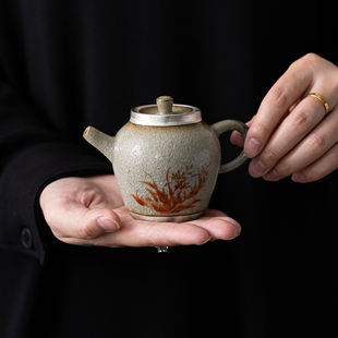 冰花釉兰花壶围炉煮茶套装 蕴华堂 家用复古泡茶壶小号单壶泡茶器