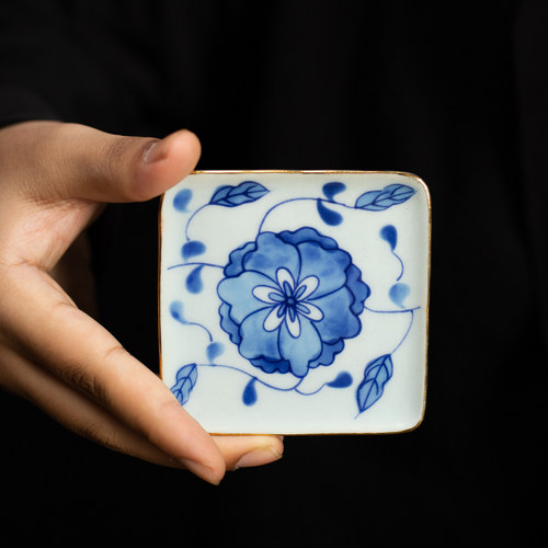 蕴华堂复古永乐青花杯垫小碟子