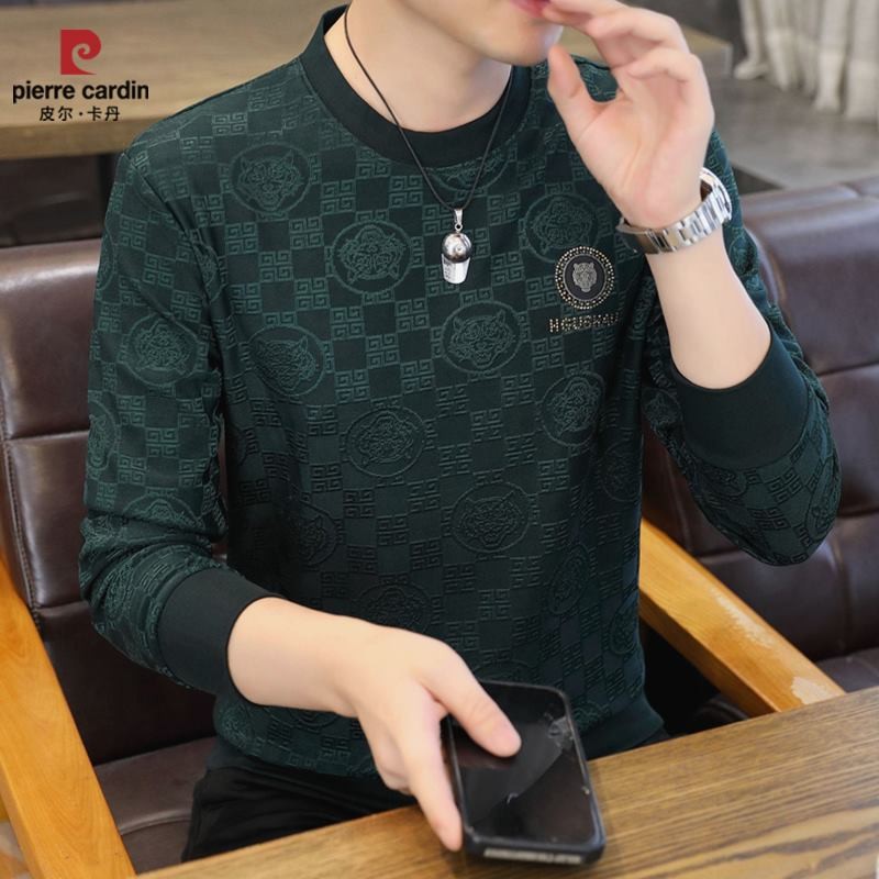 皮尔卡丹春秋季男士长袖T恤卫衣