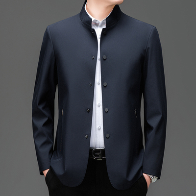 夹克休闲高档长袖春季外套中山领