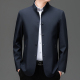 休闲高档轻奢抗皱长袖 皮尔卡丹春季 立领行政夹克衫 中山装 外套男士