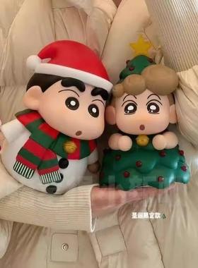 蜡笔小新手办圣诞限定雪人小新圣诞树小葵可爱公仔桌面摆件礼物