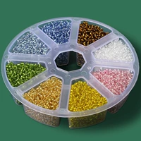 Домашние рисовые бусины с серебряным наполнителем диаметром 2 мм, 1 коробка.