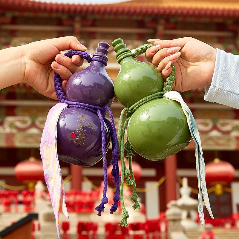 仿瓷葫芦瓶网红复古1斤装密封酒瓶好看的茶水壶饮料奶茶白酒专用