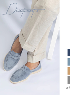 MATTINA嬉游曲K287反绒皮软底低帮一脚蹬真皮商务休闲鞋男士皮鞋