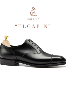 MATTINA Elgar方头固特异手工真皮正装皮鞋三接头牛津鞋婚鞋V底