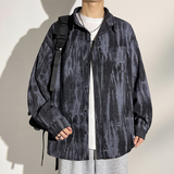 CS899特批P38现货秋冬新款扎染肌理感大码长袖衬衫M-6XL，男装衬衫，电商A018