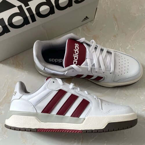 Adidas/阿迪达斯 Neo Entrap男女同款经典白红低帮休闲板鞋FW3462