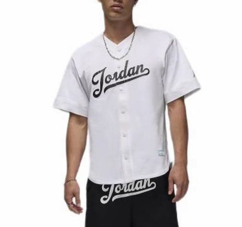 NIKE/耐克男装 JORDAN休闲舒适V领开衫运动短袖T恤FN4664-100