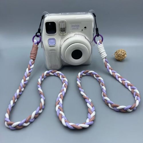 拍立得miniSE相机透明保护壳 迷你7+/7S C复古皮包套含背带自拍镜