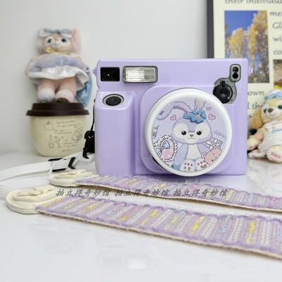 富士拍立得WIDE400彩色壳 相机透明照片相片保护壳紫色 黄 绿 粉