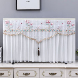 电视套 曲面液晶盖巾简约新中式 新款 电视防尘罩盖布65寸轻奢挂壁式