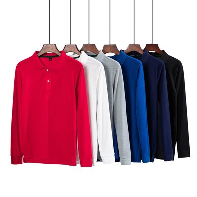 长袖polo衫定制t恤印字logo广告文化衫纯棉工作服团建工装衣服diy