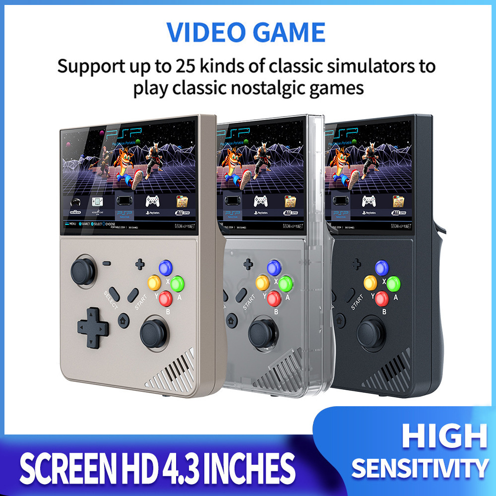 严选R43 PRO掌上游戏机M18开源3D高清4K摇杆复古街机PSP PS1
