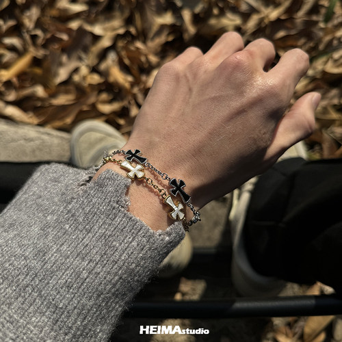 自制中古十字架手链男