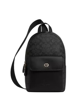 COACH/蔻驰Turnlock Pack 男士斜挎包胸包骑行包 大号 旋转扣