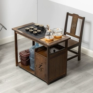Di Động Trung Quốc Trà Xe Đẩy Hộ Gia Đình Gỗ Chắc Chắn Khay Trà Gỗ Mun Đá Nhỏ Bàn Cà Phê Ấm Trà Tích Hợp Bộ Bàn Trà bộ Trà bàn trà gỗ công nghiệp