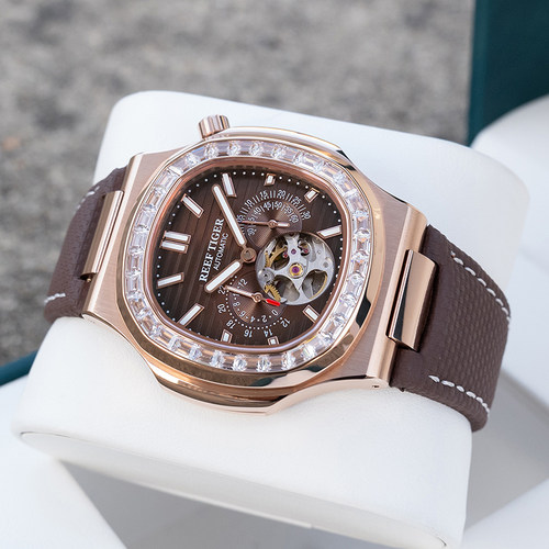 瑞士正品男士钢带多功能机械腕表