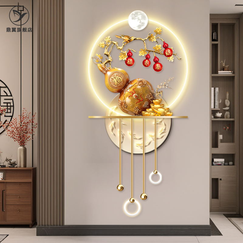 鼎翼玄关寓意好的灯画可定制