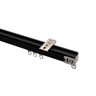 铝合金窗帘轨道罗马杆窗帘杆双轨单轨道滑轨滑轮滑道导轨顶装侧装