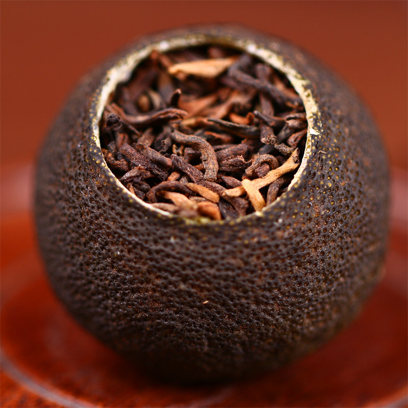 八方茶园小青柑熟茶宫廷熟普