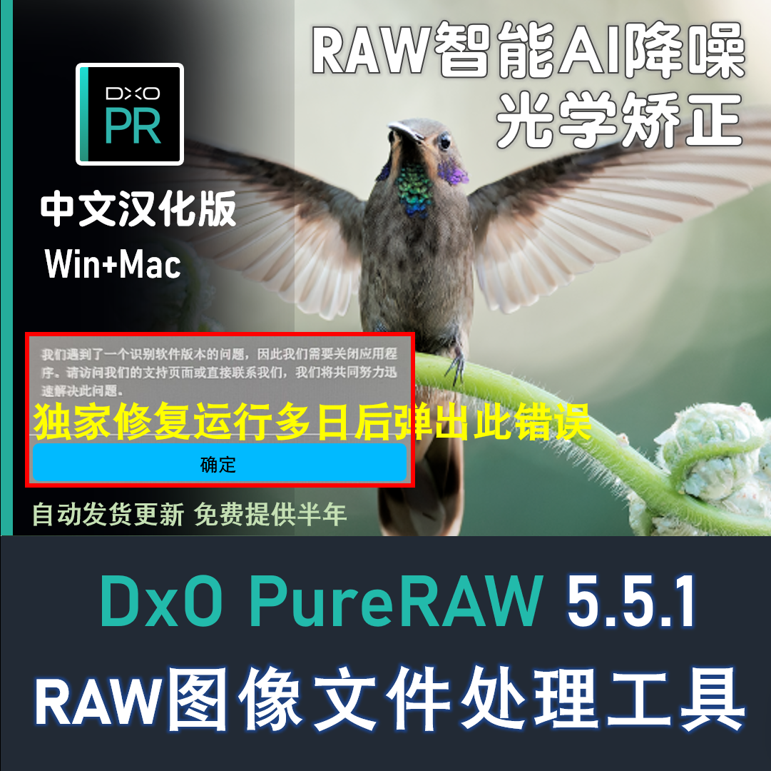 DxO PureRAW5.5.1中文版Raw照片智能降噪点软件 光学校正图像处理