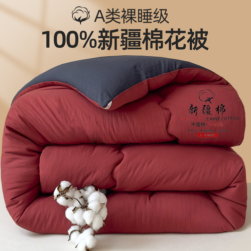 A类新疆棉花被冬被四季通用