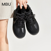 棉鞋 MBU 新款 雪地靴加厚厚底小白鞋 防水德训鞋 女加绒女2026年冬季