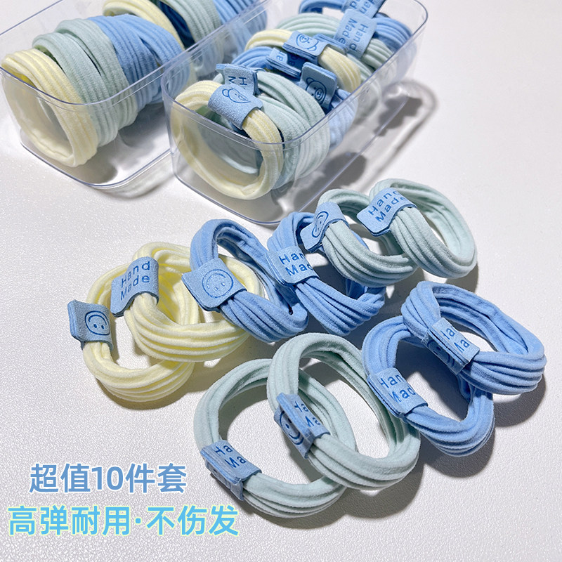 皮筋扎头女高级感头绳可爱少女海盐蓝发绳高弹力耐用马尾发圈头饰