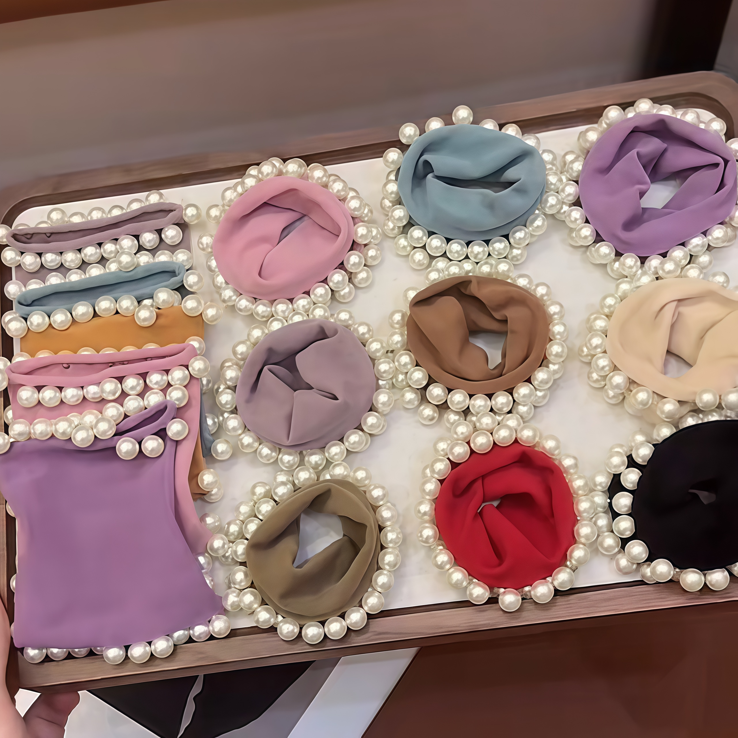 高弹力面膜发圈珍珠头绳无接缝