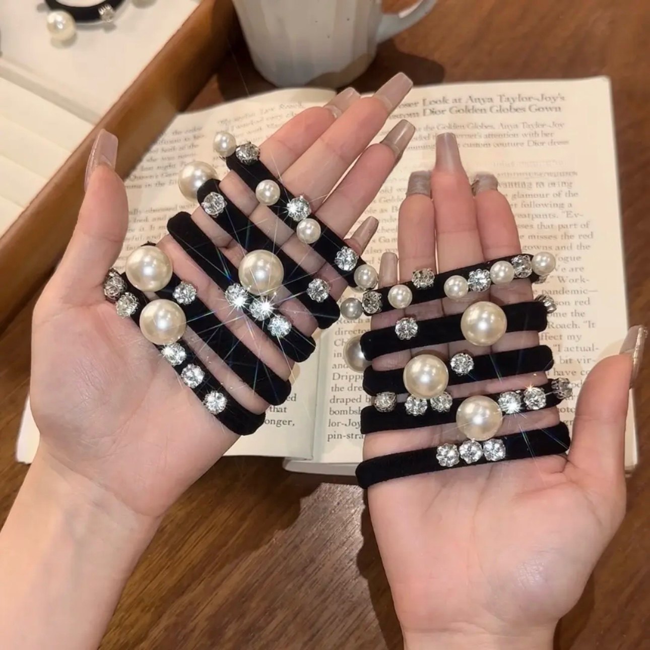 韩国风贝珠韩系头绳女高马尾丸子头扎抵马尾高级千金感发圈橡皮筋,饰品/流行首饰/时尚饰品新,发饰,淘宝优惠券,粉丝福利购,淘宝优惠卷