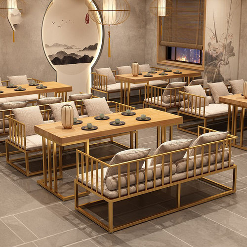 北欧ins双人沙发组合咖啡厅奶茶店休闲沙发美甲店服装店铁艺沙发