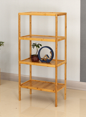楠竹置物架实木架子花架厨房落地客厅阳台储物架门口简易书架靠墙