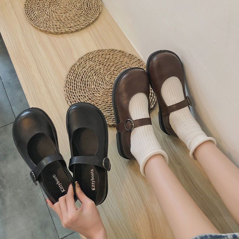 2025春秋小皮鞋女学生学院风制服鞋一字扣软妹日系复古玛丽珍鞋