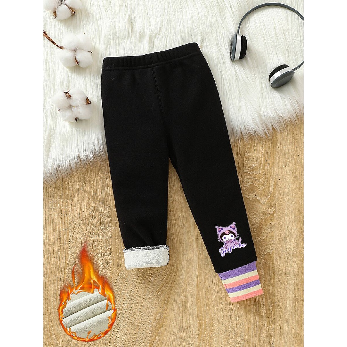 女童打底裤加绒冬季童女秋冬加厚一体绒纯棉儿童薄绒外穿裤子新款