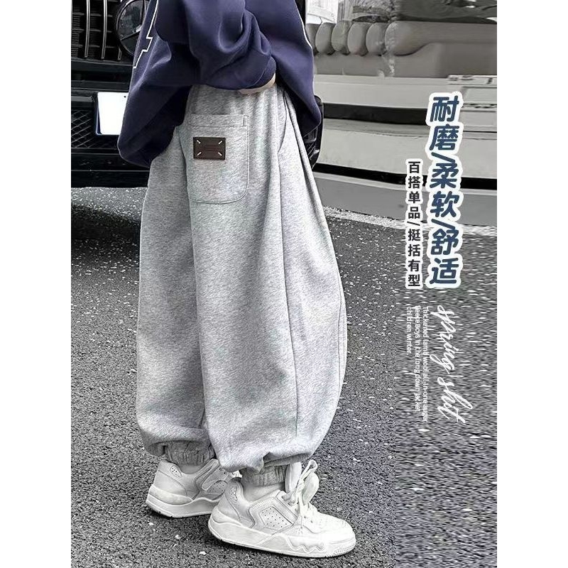 男童洋气卫裤春秋季休闲裤童装新款儿童炸街潮流中大童长裤子