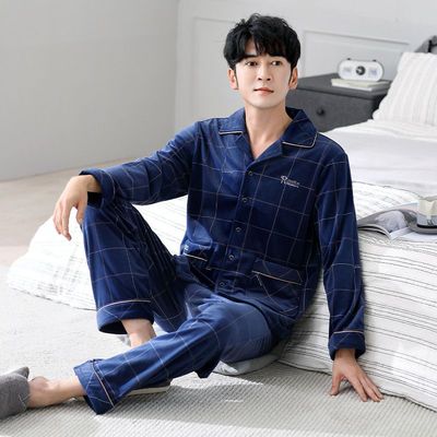 2025秋冬季海岛绒睡衣男加厚加绒冬款中青年爸爸家居服可外穿套装