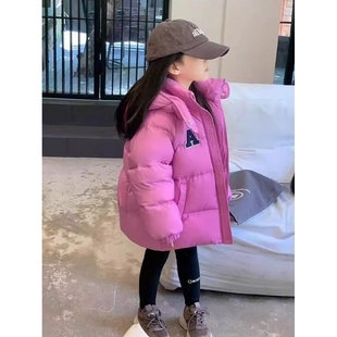 儿童羽绒服短款冬季新款厚款白鸭绒女童中大童宝宝宽松面包服外套