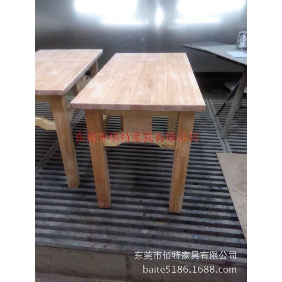 实木原木色火锅桌 连锁加盟店桌椅