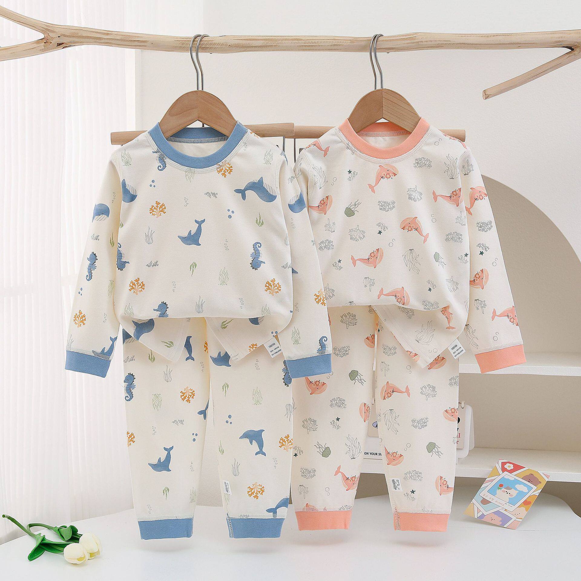 中大童秋衣秋裤套装春夏纯棉儿童睡衣宝宝打底内衣男童女童家居服