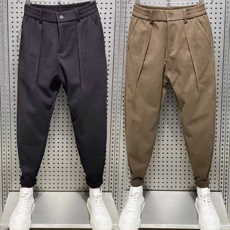 垂感休闲裤男西裤束脚修身百搭韩版帅气潮流九分裤小脚西装裤秋冬