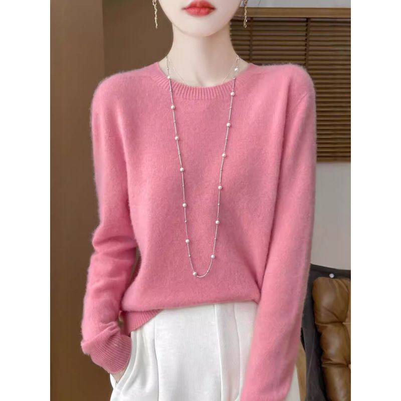 无缝一线成衣针织衫女圆领套头宽松打底衫秋冬新款纯色毛衣女,女装/女士精品,羊绒衫,淘宝优惠券,粉丝福利购,淘宝优惠卷