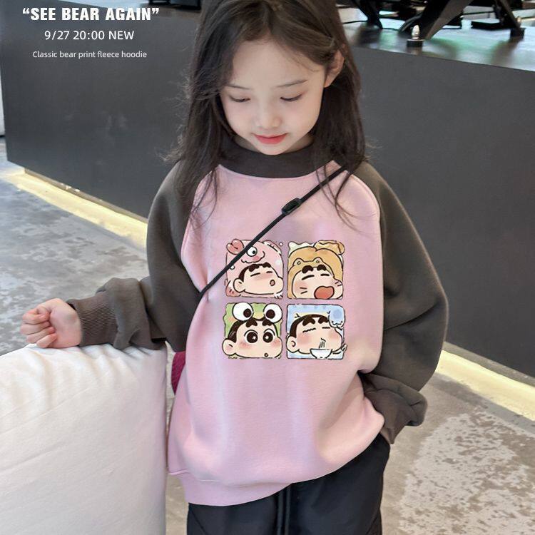 美拉德卫衣秋冬女童春秋中大童新款儿童洋气时髦冬季女孩加绒上衣