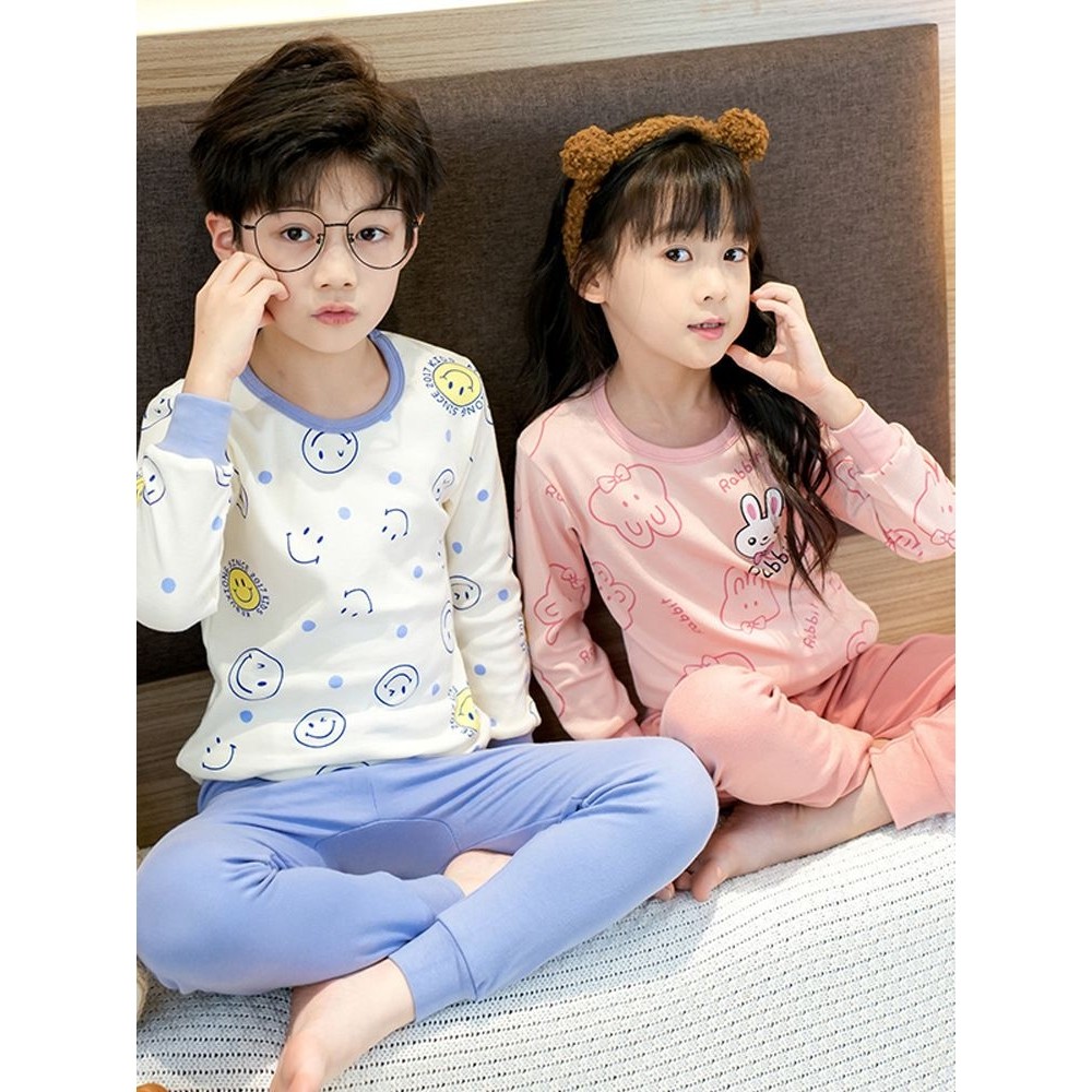 儿童睡衣纯棉男童秋衣秋裤套装女童宝宝保暖内衣中小童打底棉毛衫,童装/婴儿装/亲子装,内衣套装,淘宝优惠券,粉丝福利购,淘宝优惠卷